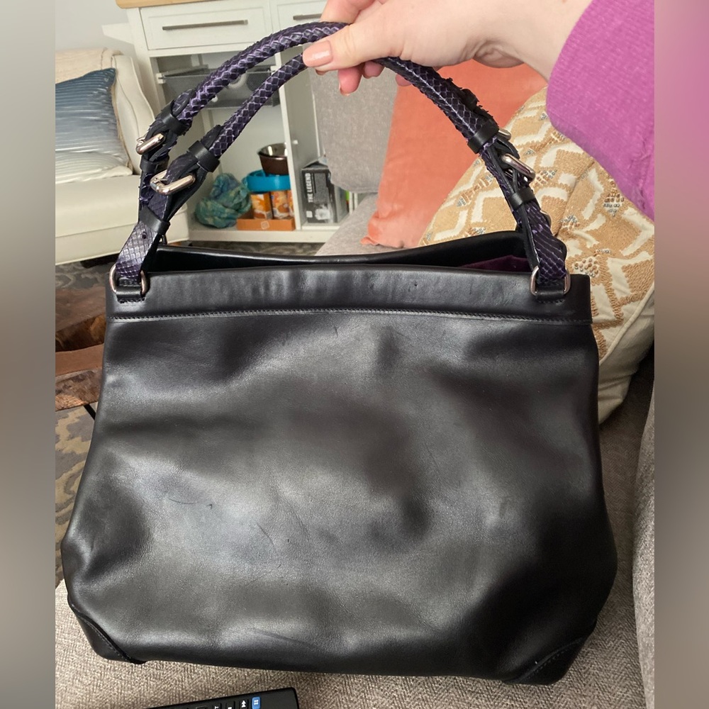 Caroline De Marchi Black Leather Cubo Bag Purse Brand-new